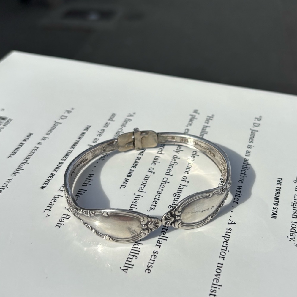 Sterling Silver Plated‎ Spoon-Handle Bracelet in Silver
